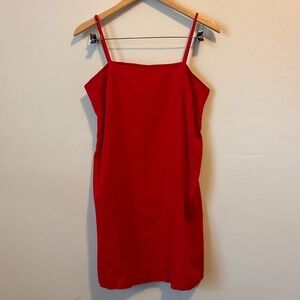 a new day Women’s Small Red Linen Blend Slip On Mini Dress